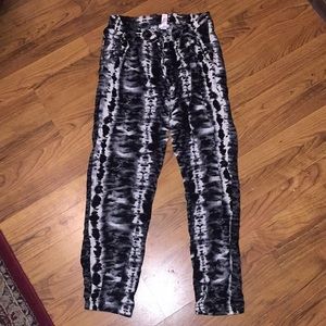 justice black and white tye-dye effect joggers